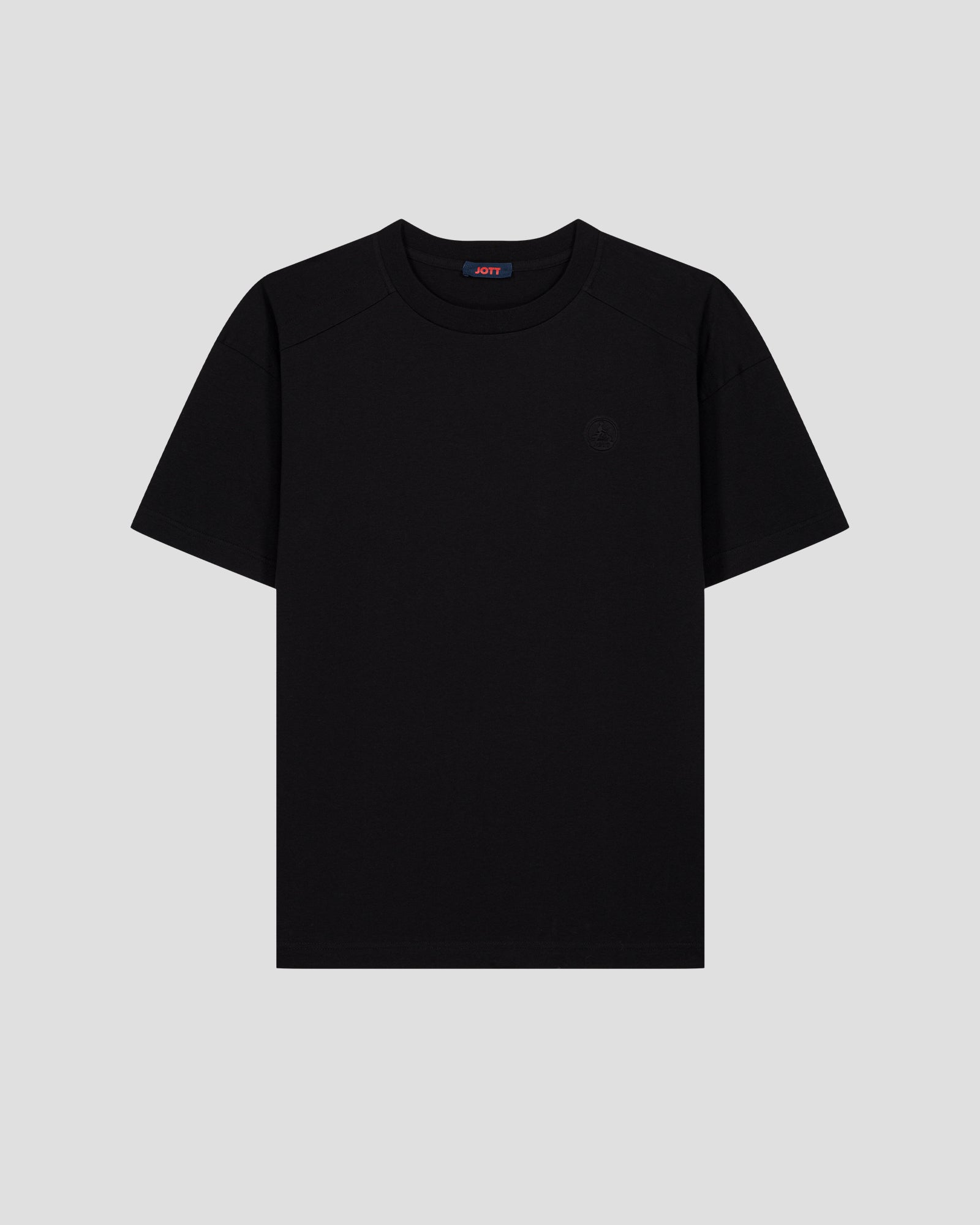 T-shirt col rond en coton Noir Narong