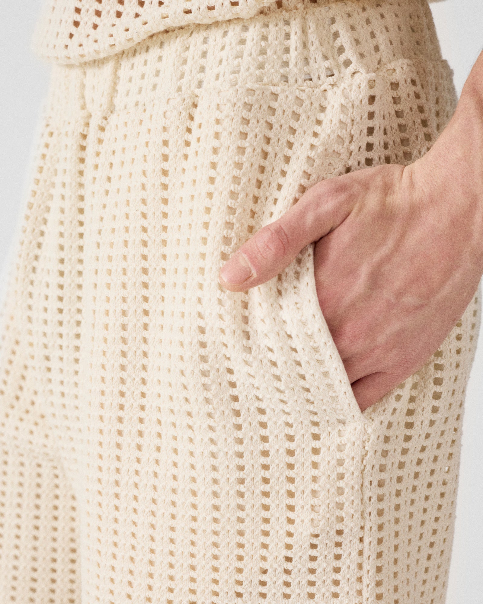 Short en maille de coton Naturel Vittorio