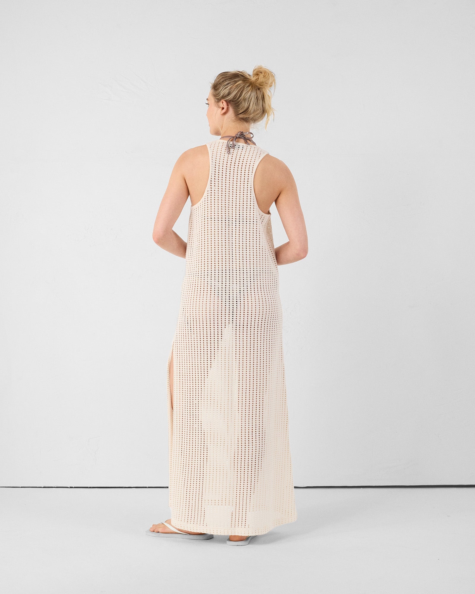 Robe longue en maille de coton Naturel Euginia