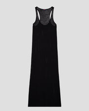 Robe longue en maille de coton Noir Euginia