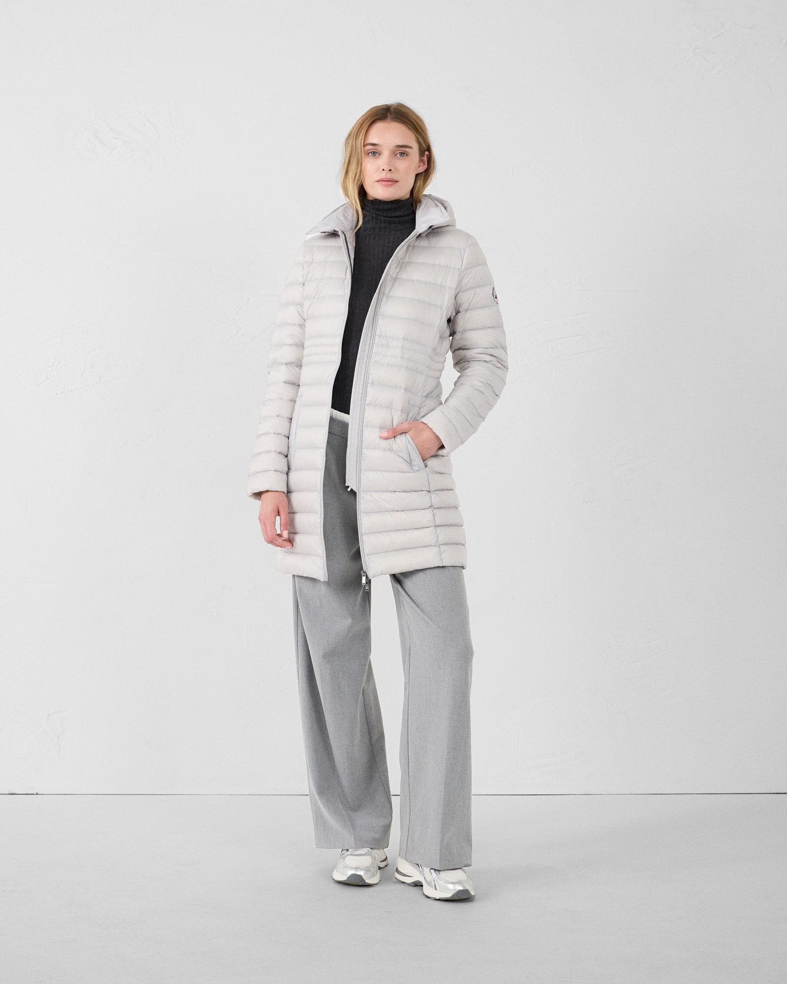 Doudoune longue à capuche Gris glace Vero 2.0