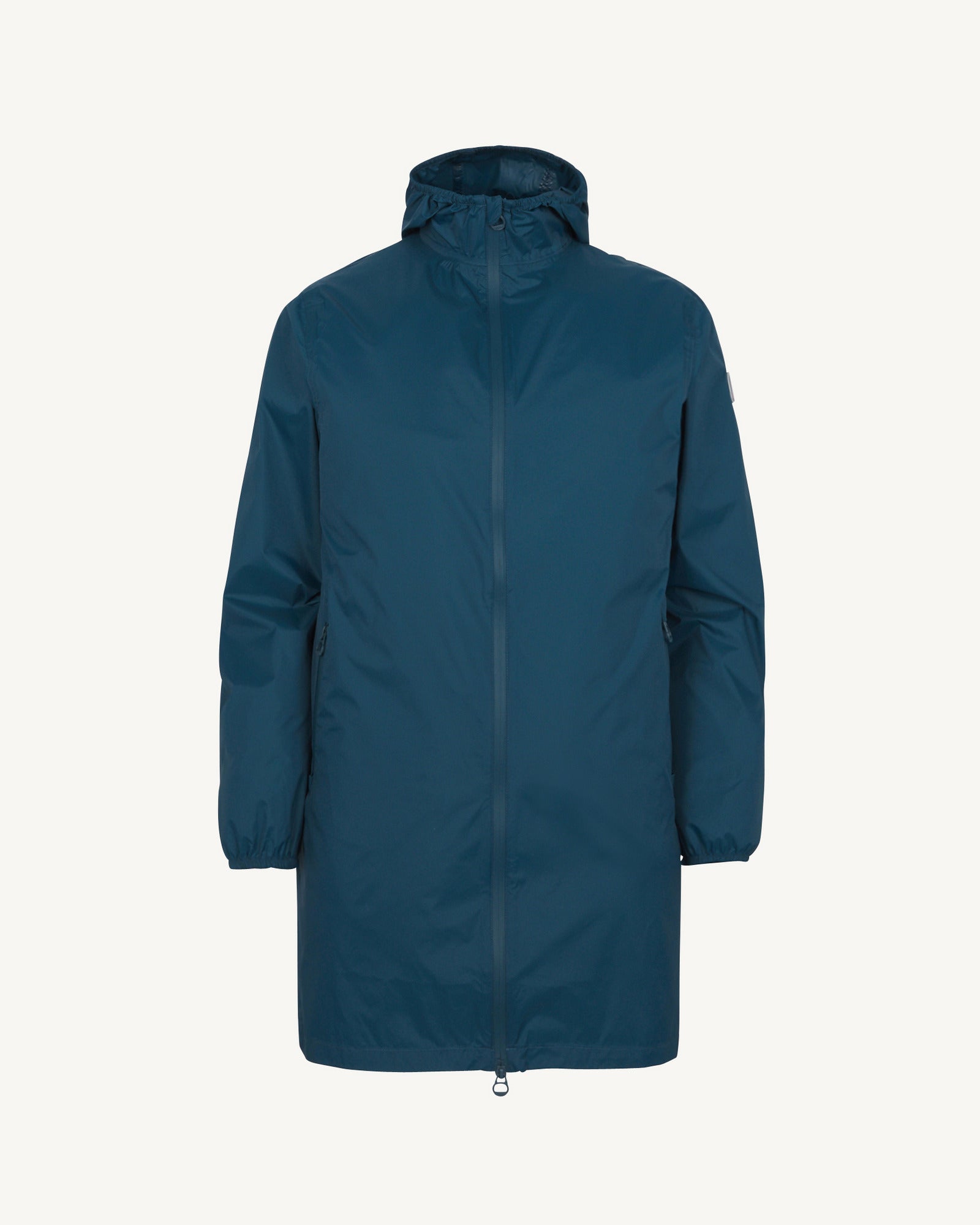 Imperméable long à capuche paquetable Bleu métal Oban