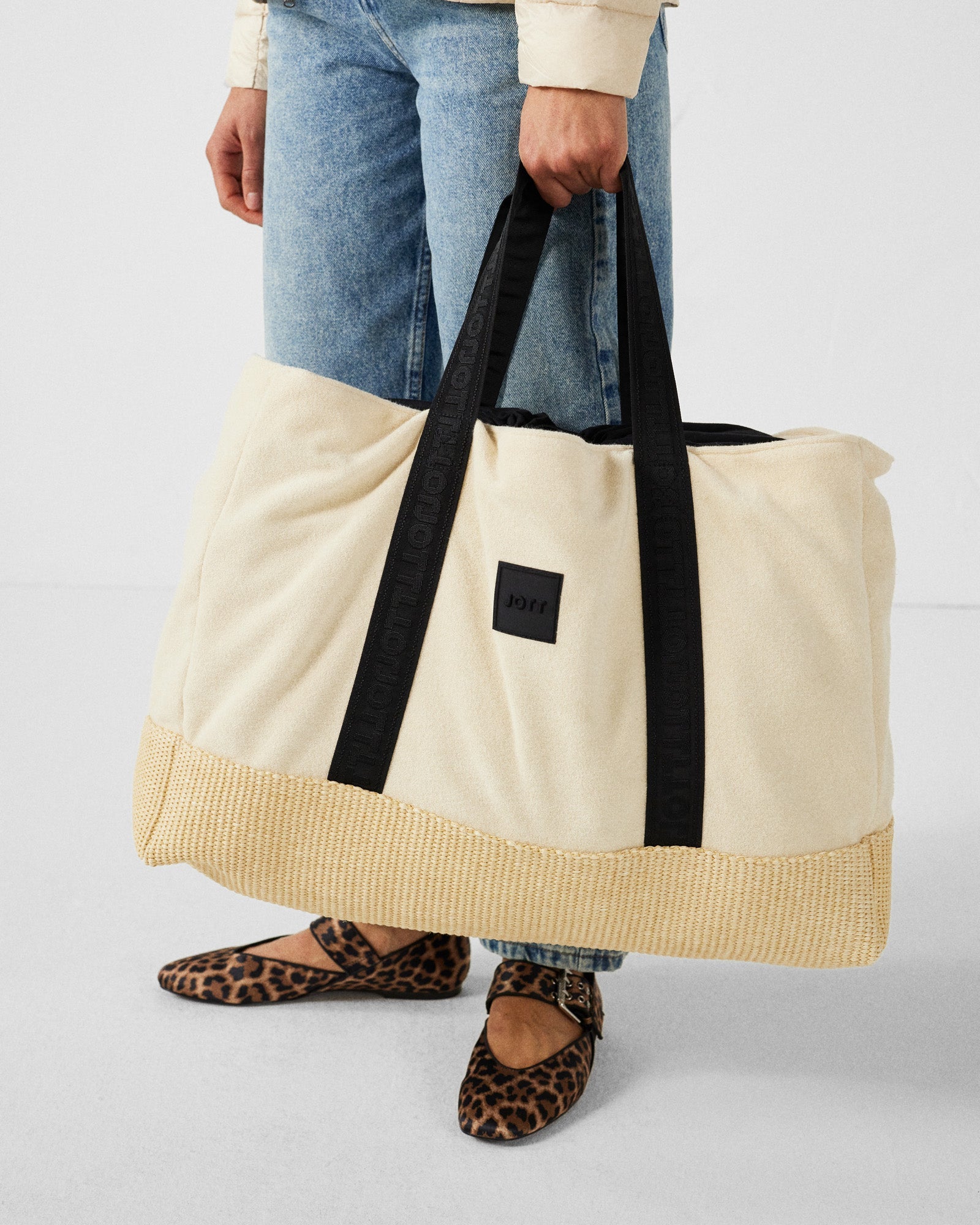 Grand totebag bimatière Sable Harmony