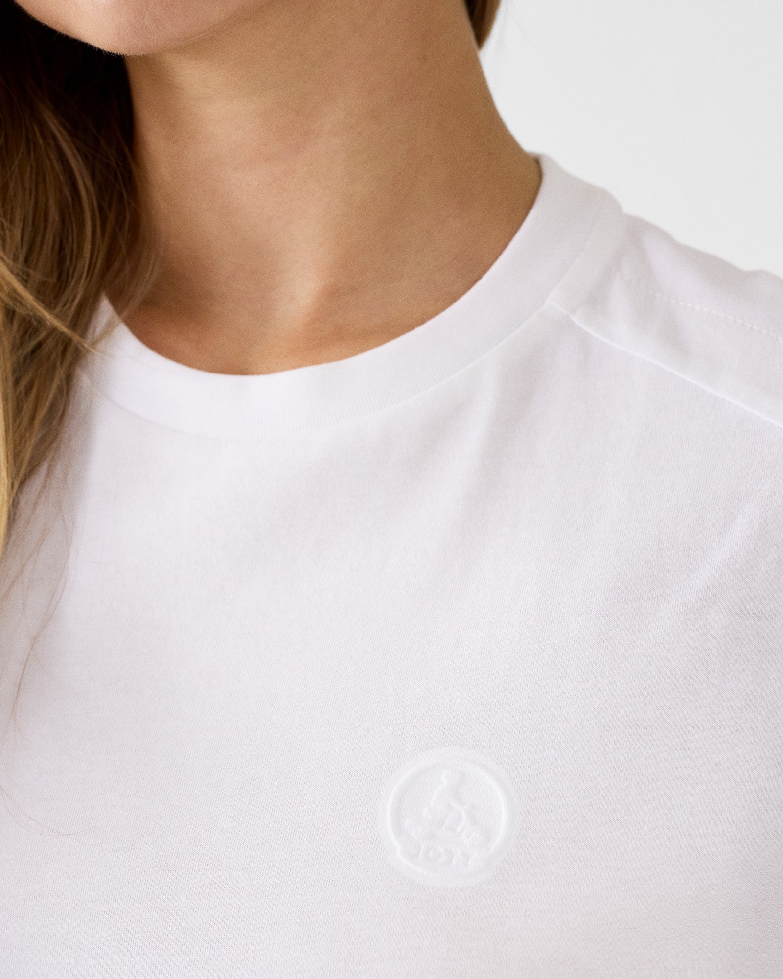 T-shirt col rond en coton Blanc Espar