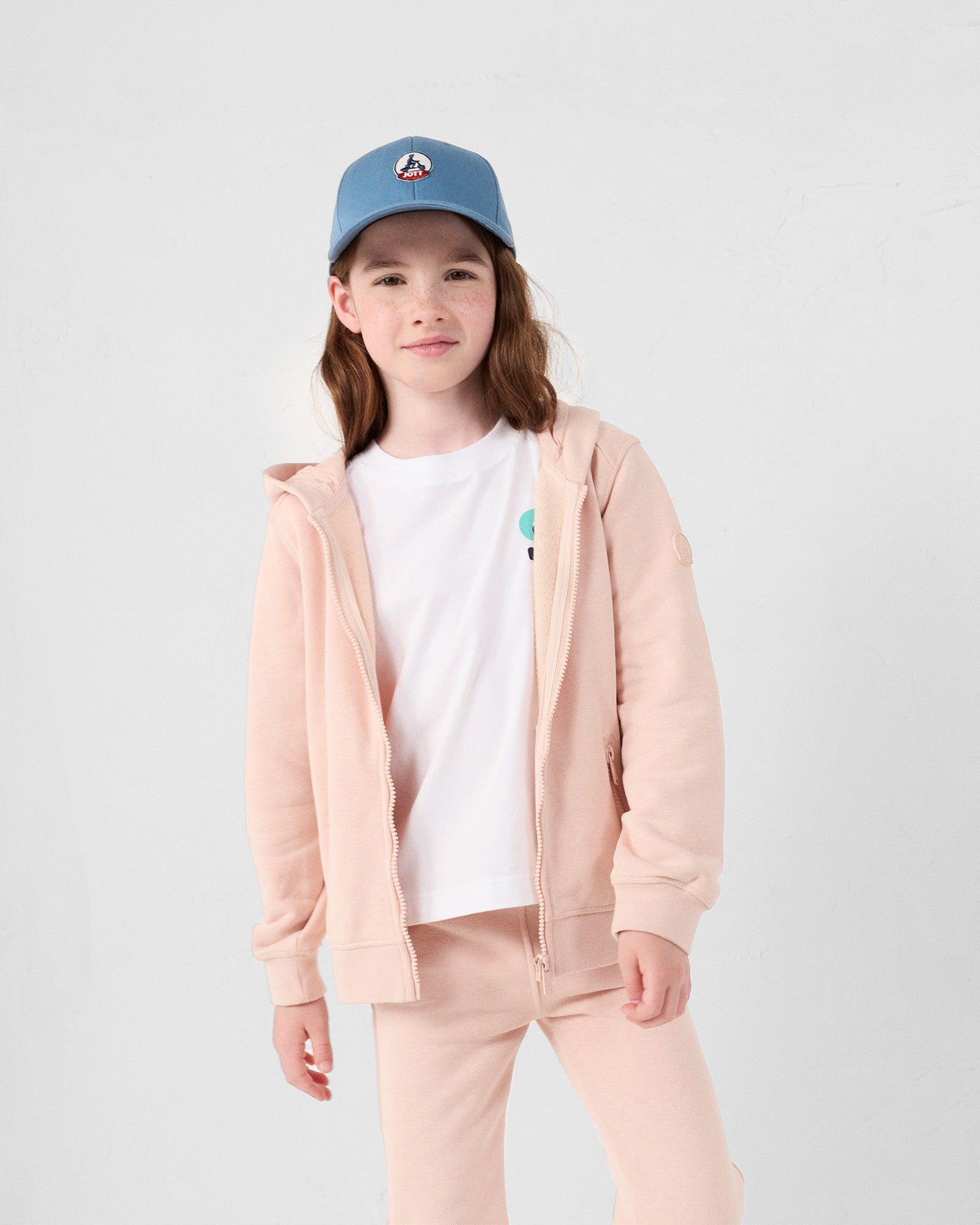 Veste zippée enfant en coton Pêche clair Tango