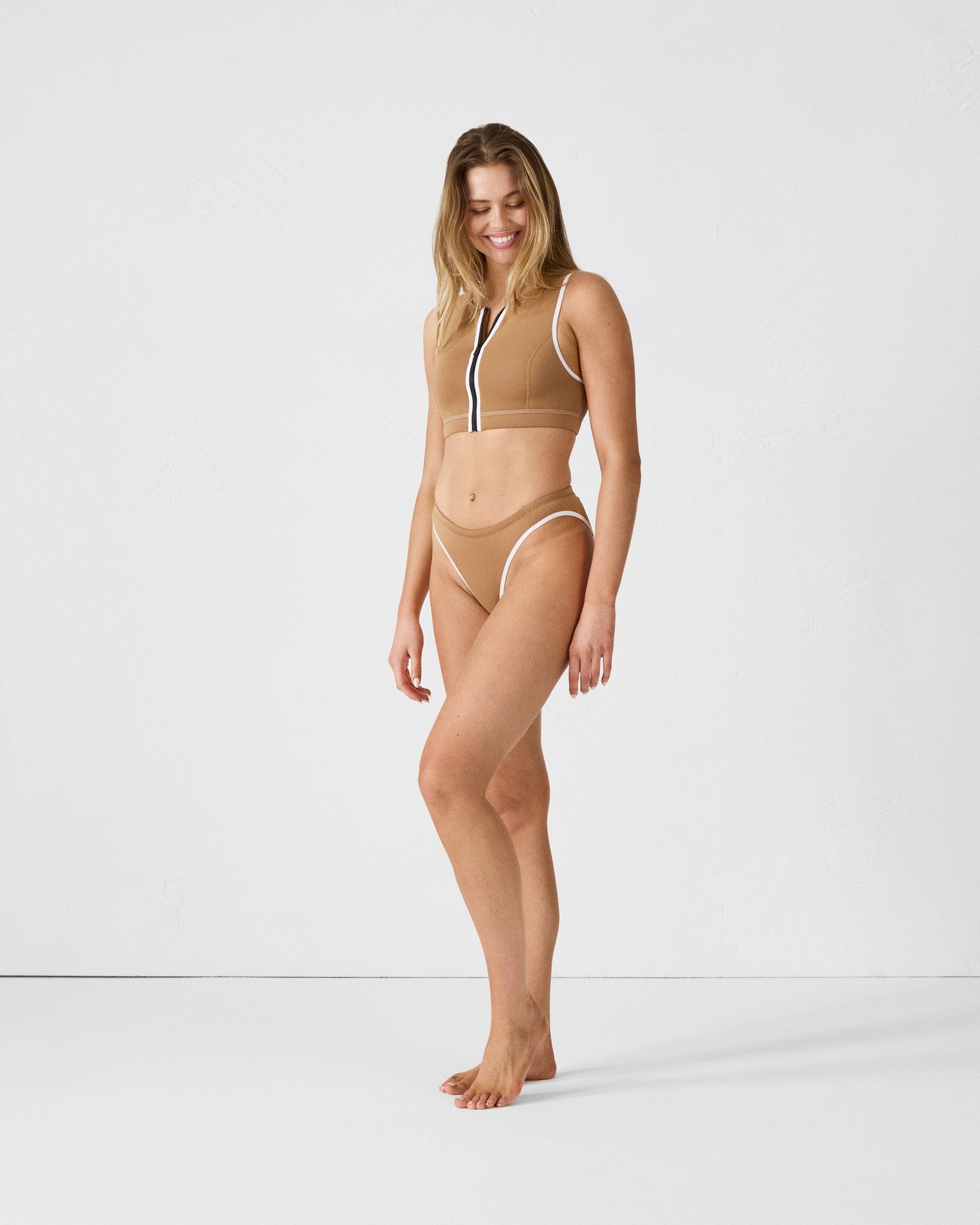 Haut de maillot de bain en néoprène Fauve Jennie top