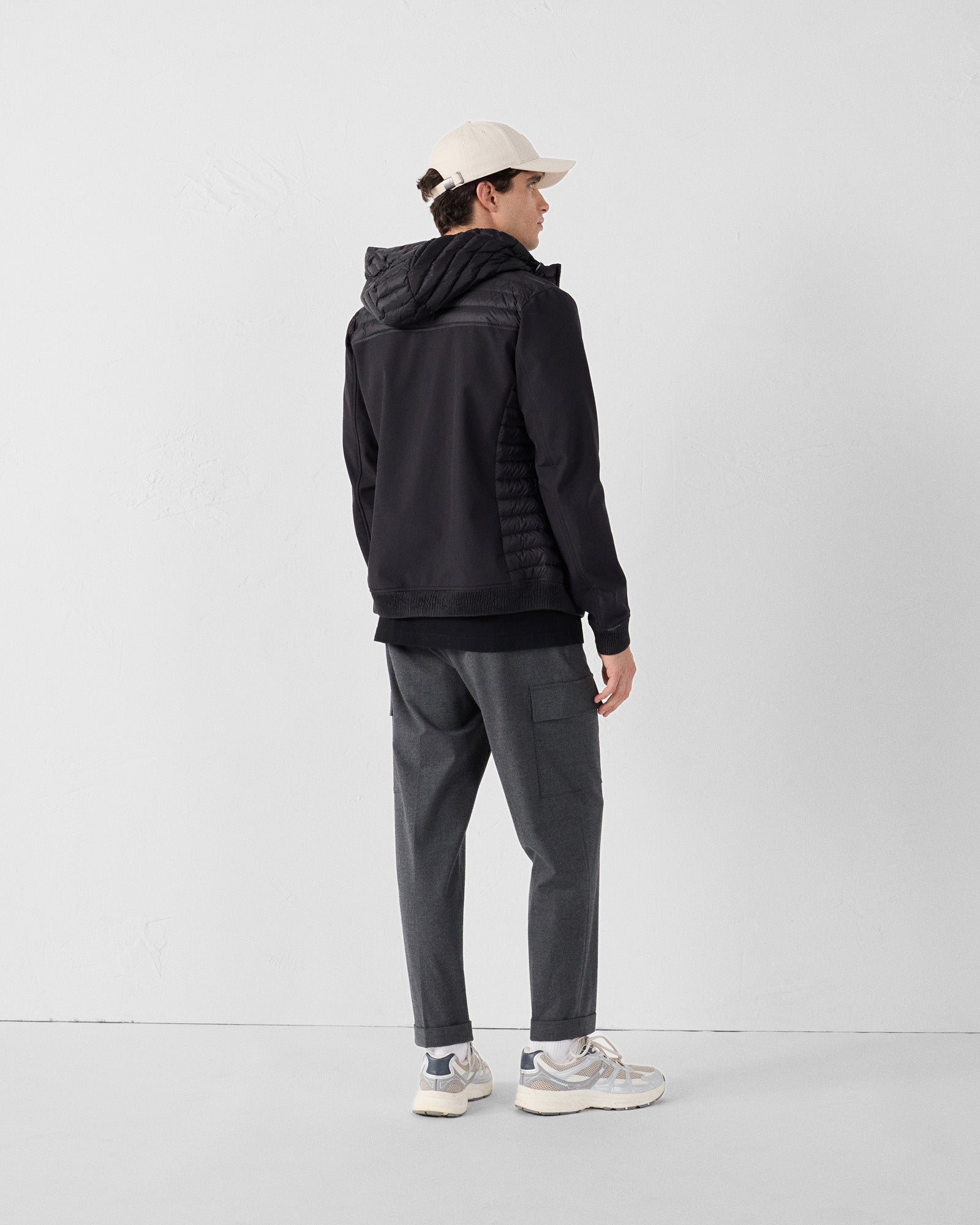 Doudoune bi-matière softshell Noir Paco 2.0