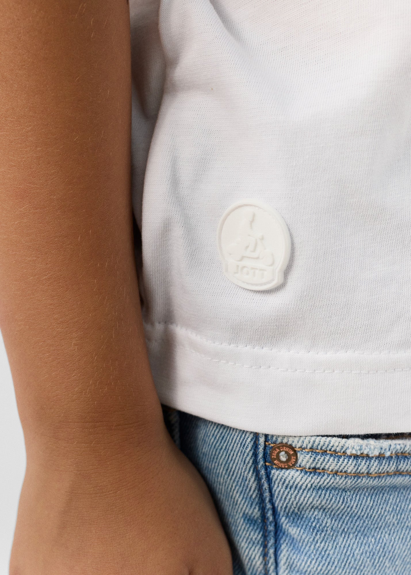 T-shirt enfant à col rond Blanc Pio