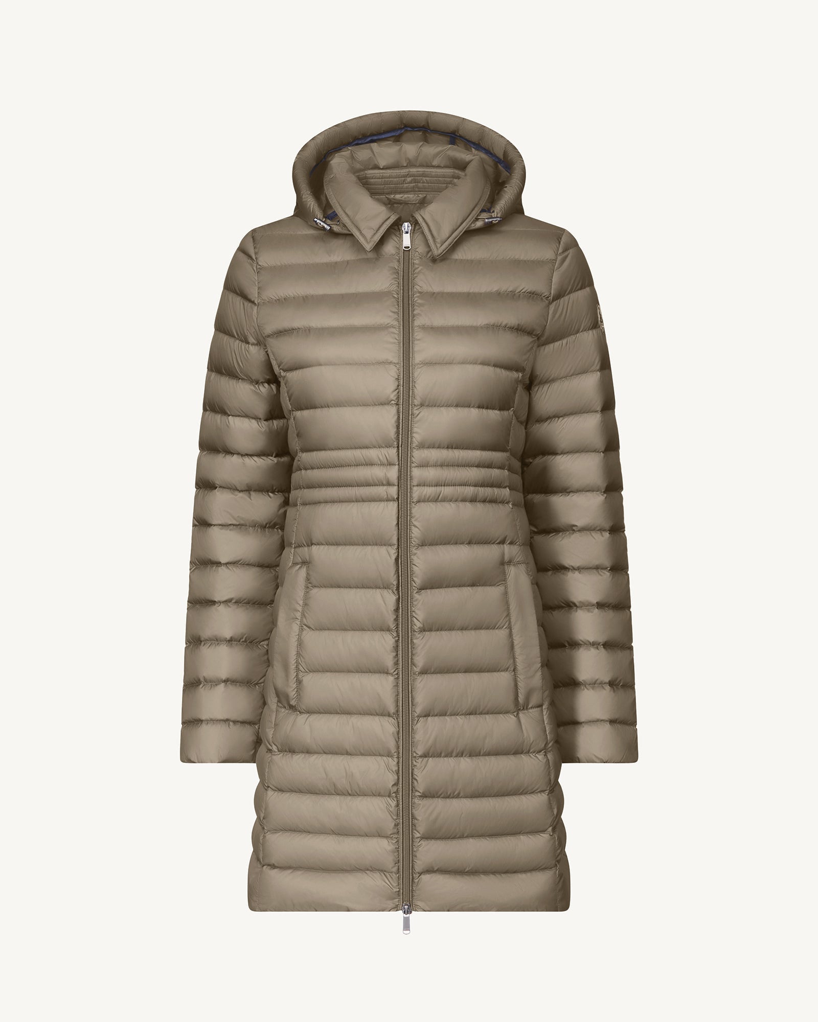 Doudoune longue à capuche Taupe Vero 2.0