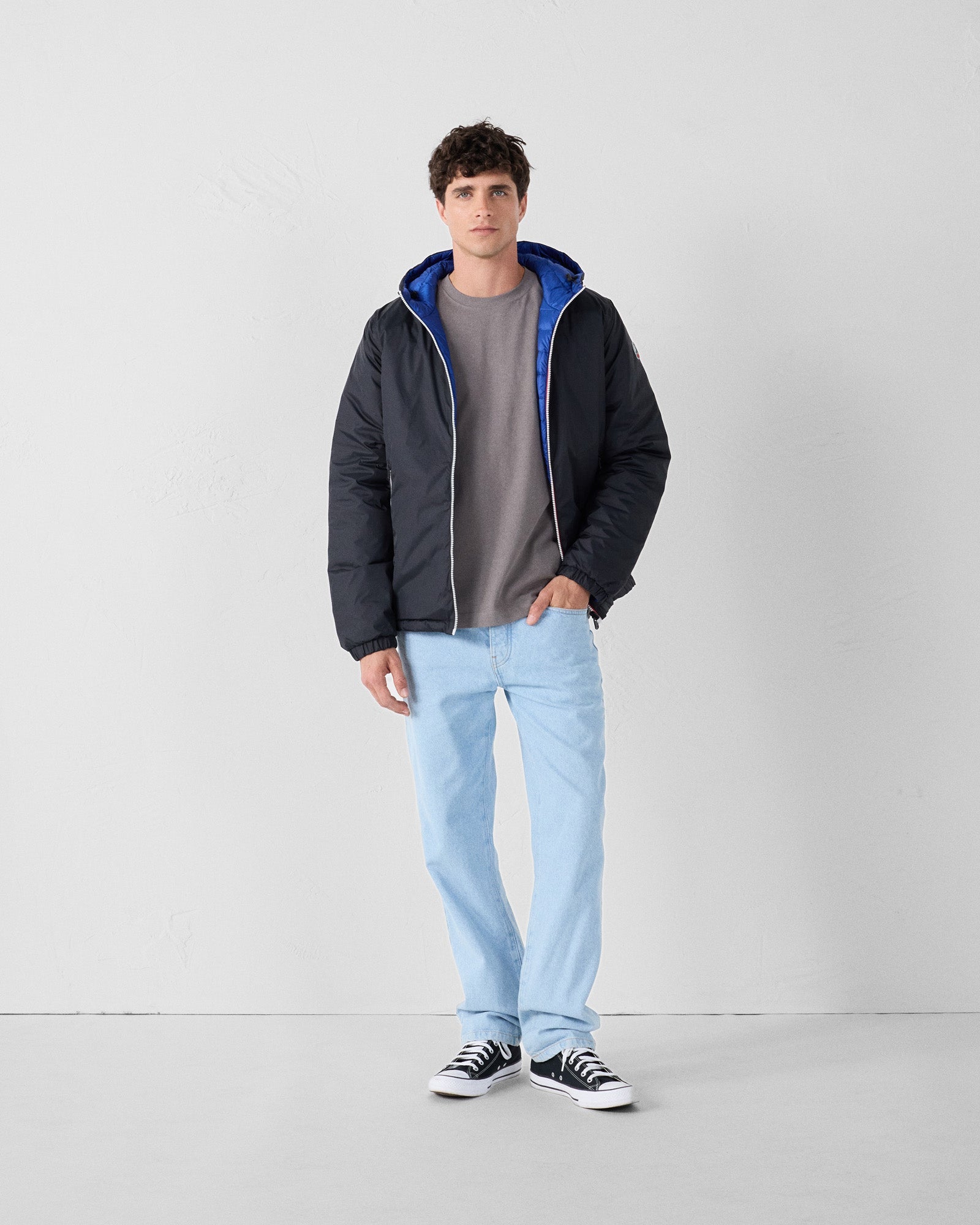 Doudoune réversible Noir/bleu cobalt Brummen