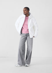 Doudoune fausse fourrure Blanc Zora